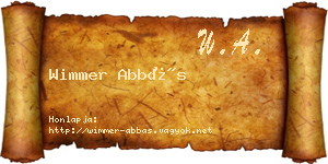 Wimmer Abbás névjegykártya